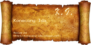 Konecsny Ida névjegykártya